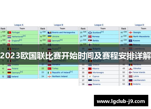2023欧国联比赛开始时间及赛程安排详解